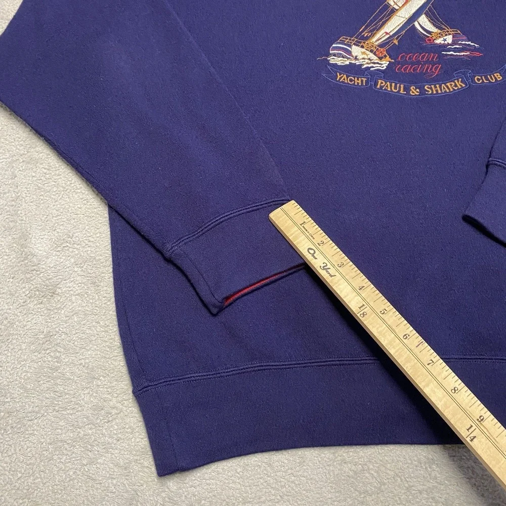 Vintage Paul & Shark Sweater Mens Medium Embroidered Yacht Club Racing Wool Read